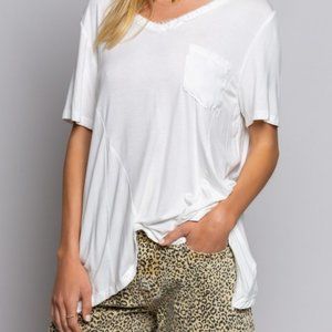 Back Pleated Top with Pocket